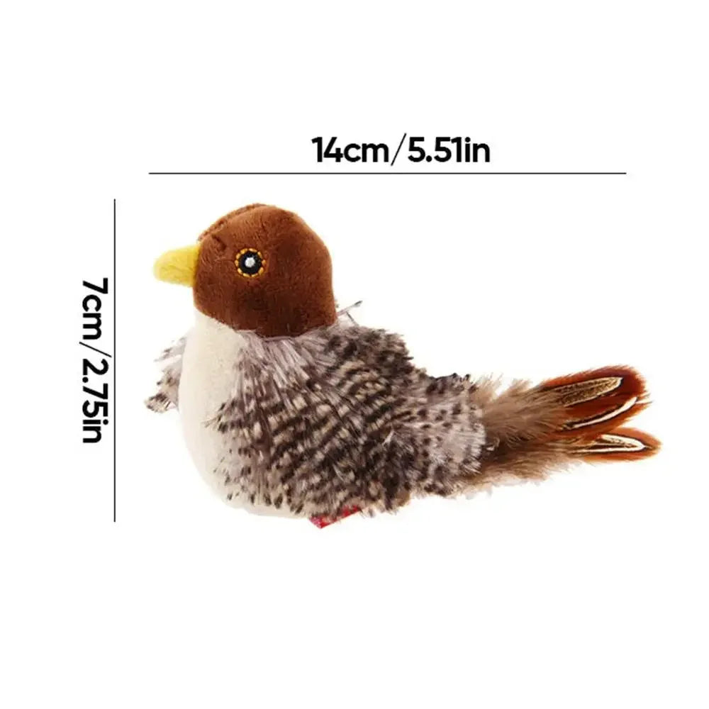 Interactive Cat Sound Toy – Animal Plush with Feathers