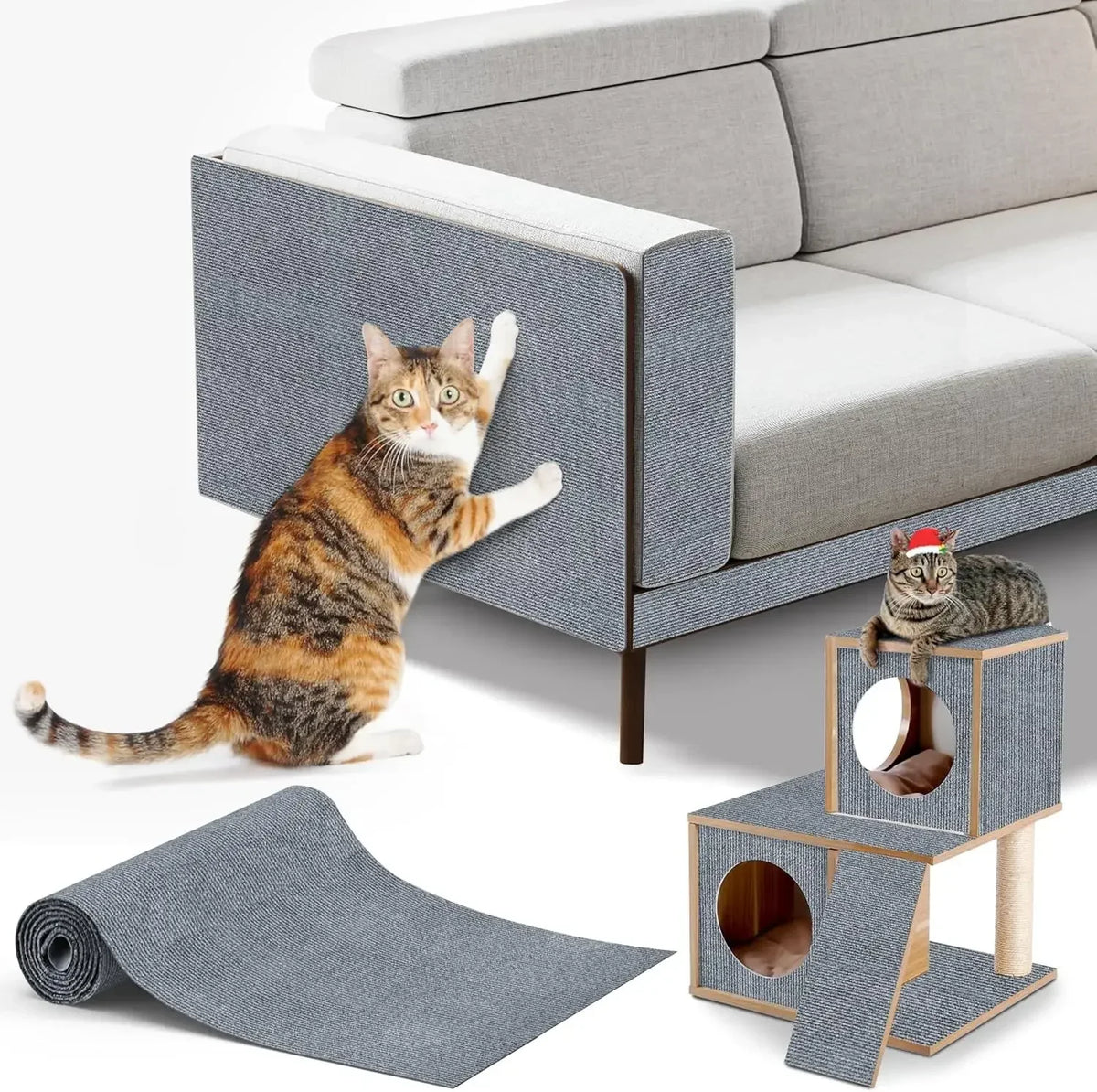 Trimmable Cat Scratching Carpet – Self-Adhesive Furniture Protector