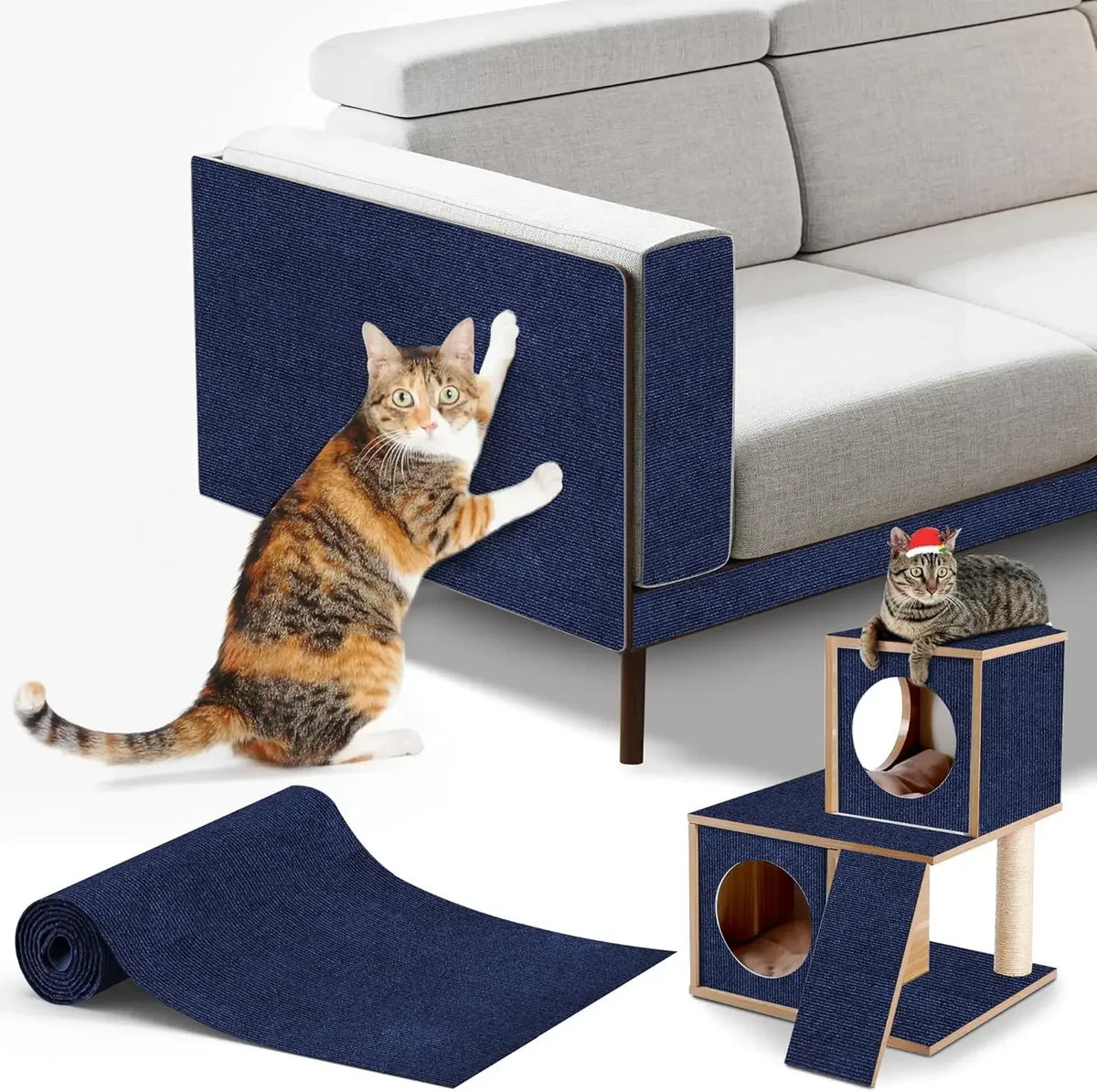 Trimmable Cat Scratching Carpet – Self-Adhesive Furniture Protector
