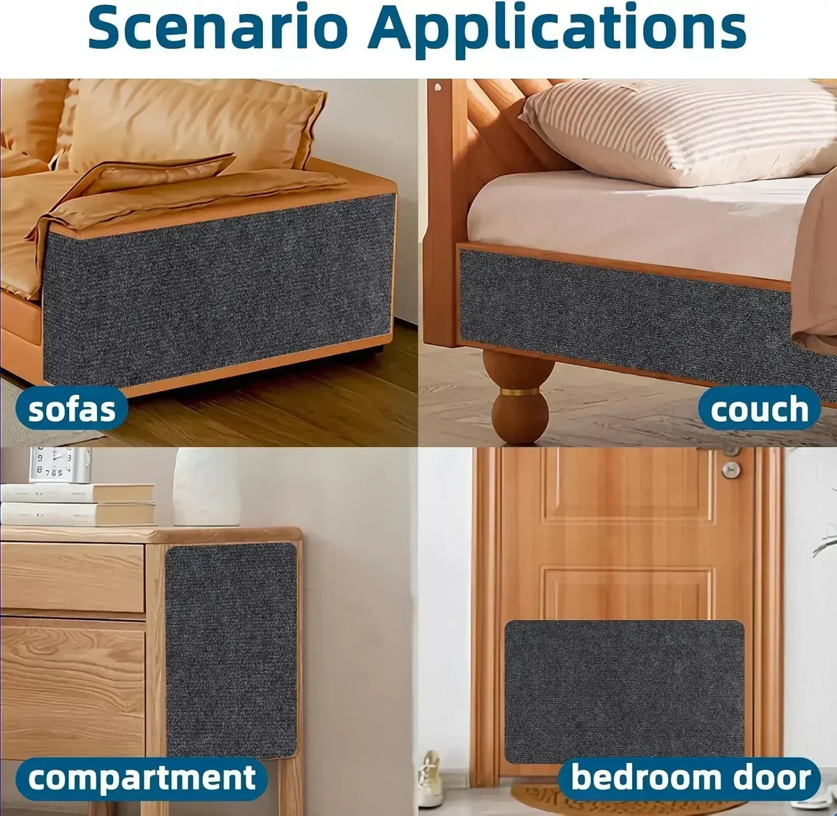 Trimmable Cat Scratching Carpet – Self-Adhesive Furniture Protector